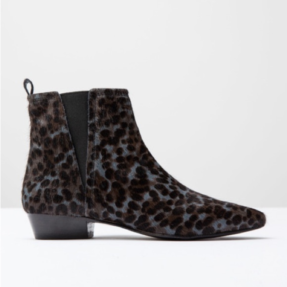 Boden Black and Brown Patterned Ankle Boots